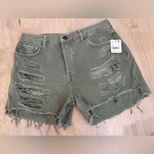New We The Free People 27 Army Green Raw Hem NWT Destruction